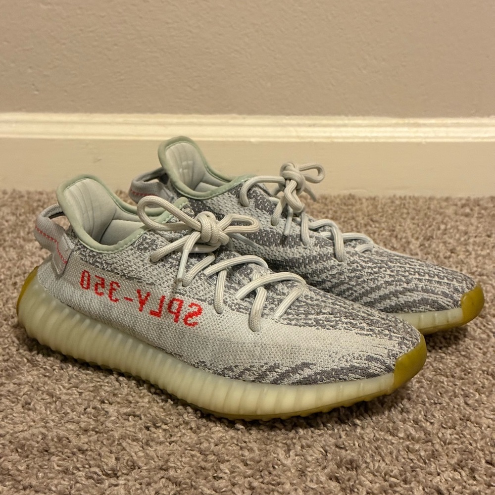 Yeezy Boost 350 V2 Gray Red Athletic Shoes